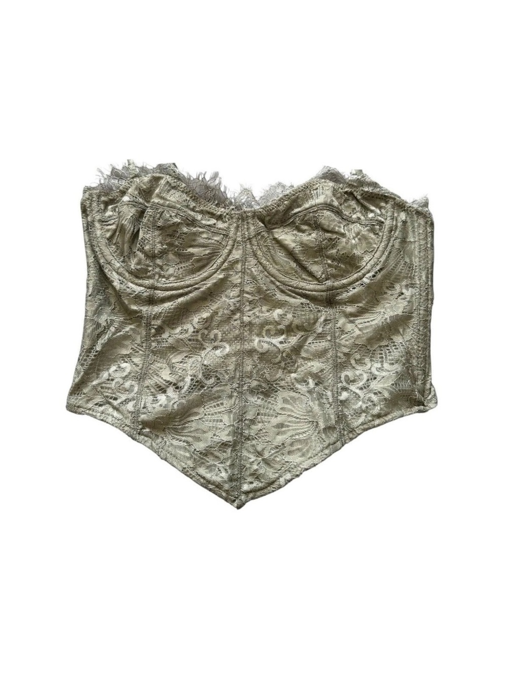 Free People strapless Midnight Mantra Corset - olive green - XS